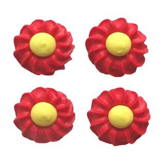 DAISY SWIRL SUGAR FLOWERS (150) RED