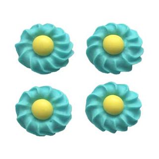 DAISY SWIRL SUGAR FLOWERS (150) BLUE