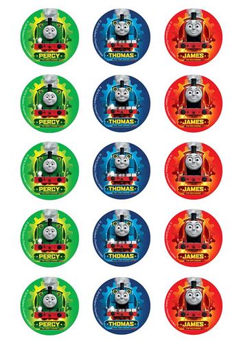 THOMAS THE TANK ENGINE - 2 INCH/5CM CUPCAKE IMAGE SHEET - 15 PER SHEET