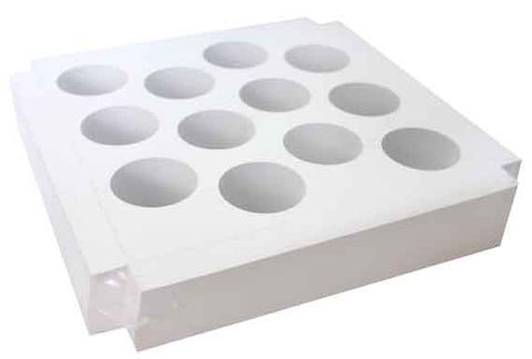 10X10X4 INCH CAKE BOX CUPCAKE TRAY INSERT | 12 HOLE | PE COATED