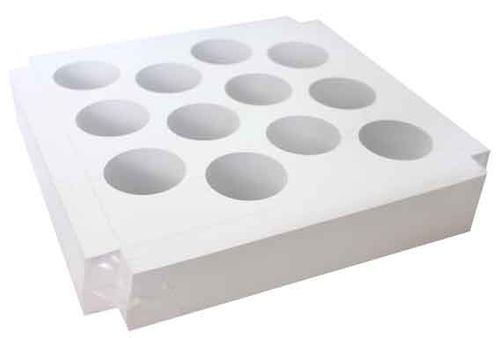 10X10X4 INCH CAKE BOX CUPCAKE TRAY INSERT | 12 HOLE | PE COATED