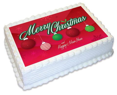 MERRY CHRISTMAS NO 1 -  A4 EDIBLE ICING IMAGE - 29.7CM X 21CM (APPROX.)