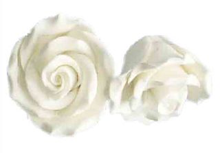 EXTRA LARGE ROSE (16) WHITE - SUGAR FLOWERS