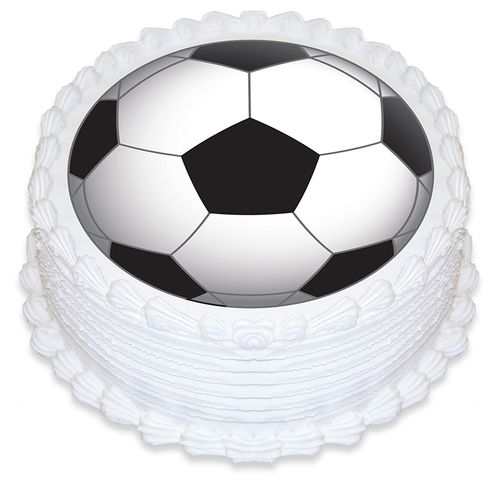 SOCCER BALL ROUND EDIBLE ICING IMAGE - 6.3 INCH / 16CM