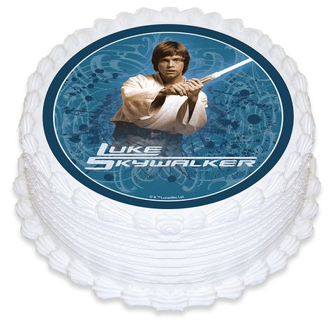 STAR WARS - LUKE SKYWALKER ROUND EDIBLE ICING IMAGE - 6.3 INCH / 16CM