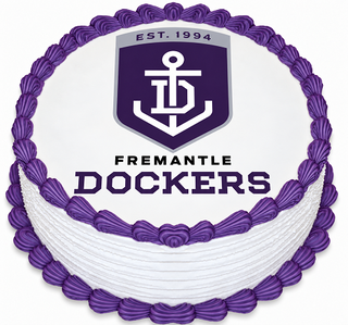 AFL FREMANTLE ROUND EDIBLE ICING IMAGE - 6.3 INCH / 16CM