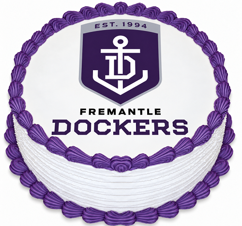 AFL FREMANTLE ROUND EDIBLE ICING IMAGE - 6.3 INCH / 16CM