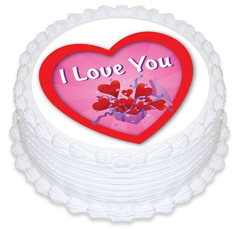I LOVE YOU ROUND EDIBLE ICING IMAGE - 6.3 INCH / 16CM