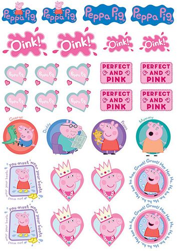 PEPPA PIG ICONS SHEET A4 EDIBLE IMAGE