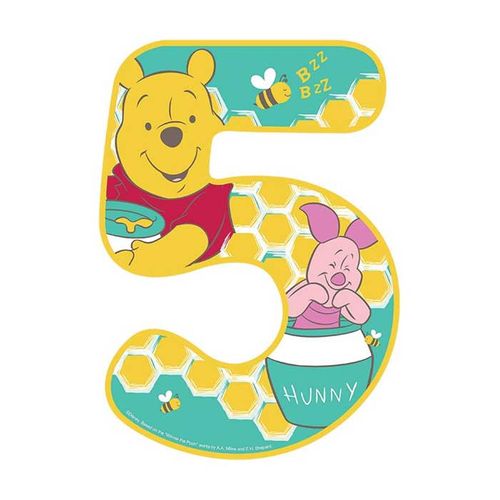 WINNIE THE POOH NUMBER 5 | EDIBLE IMAGE