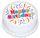 HAPPY BIRTHDAY STREAMERS ROUND EDIBLE ICING IMAGE - 6.3 INCH / 16CM