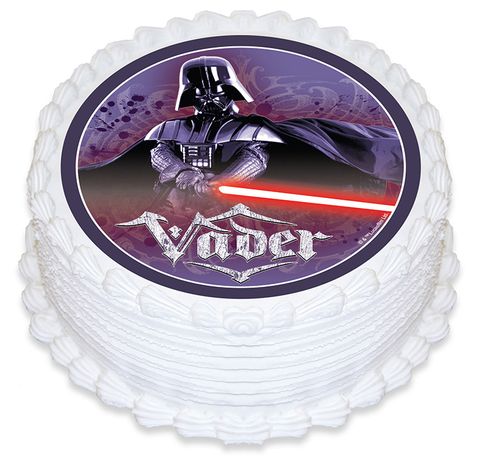 STAR WARS - DARTH VADER ROUND EDIBLE ICING IMAGE - 6.3 INCH / 16CM