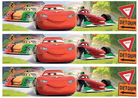 DISNEY CARS - CAKE STRIPS A4 EDIBLE IMAGE