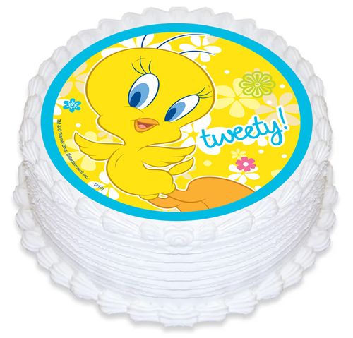 TWEETY ROUND EDIBLE ICING IMAGE - 6.3 INCH / 16CM