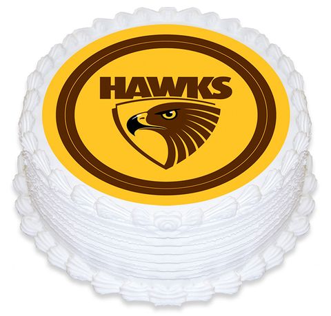 AFL HAWTHORN ROUND EDIBLE ICING IMAGE - 6.3 INCH / 16CM