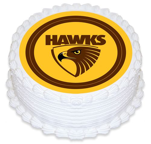 AFL HAWTHORN ROUND EDIBLE ICING IMAGE - 6.3 INCH / 16CM