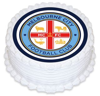 A-LEAGUE MELBOURNE CITY FC ROUND EDIBLE ICING IMAGE - 6.3 INCH / 16CM