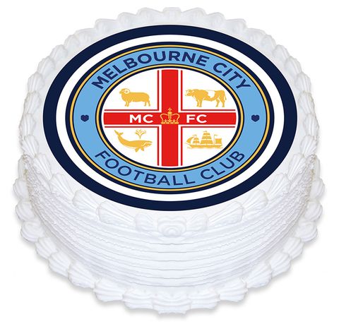 A-LEAGUE MELBOURNE CITY FC ROUND EDIBLE ICING IMAGE - 6.3 INCH / 16CM