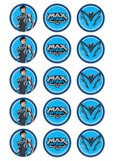 MAX STEEL - 2 INCH/5CM CUPCAKE IMAGE SHEET - 15 PER SHEET