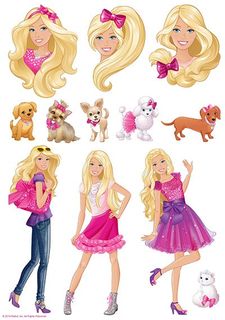 BARBIE - CHARACTER SHEET A4 EDIBLE IMAGE