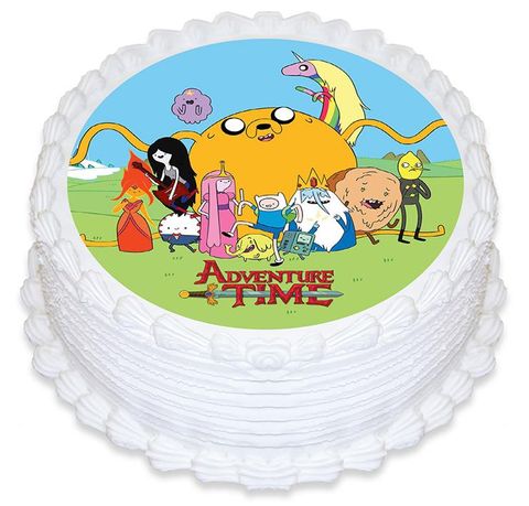 ADVENTURE TIME ROUND EDIBLE ICING IMAGE - 6.3 INCH / 16CM