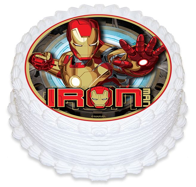 IRON MAN ROUND EDIBLE ICING IMAGE 6.3 INCH / 16CM