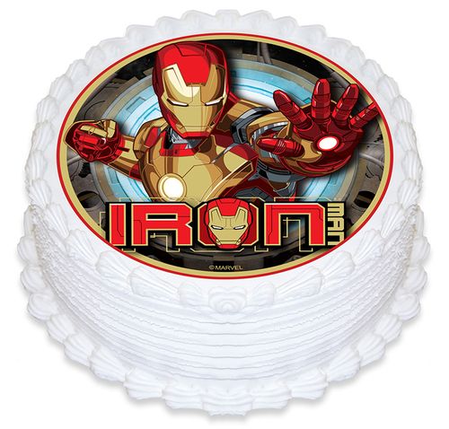 IRON MAN ROUND EDIBLE ICING IMAGE - 6.3 INCH / 16CM