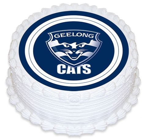 AFL GEELONG ROUND ROUND EDIBLE ICING IMAGE - 6.3 INCH / 16CM