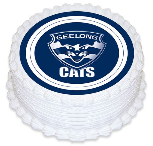 AFL GEELONG ROUND ROUND EDIBLE ICING IMAGE - 6.3 INCH / 16CM