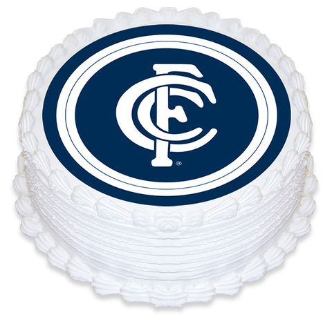 AFL CARLTON ROUND EDIBLE ICING IMAGE - 6.3 INCH / 16CM