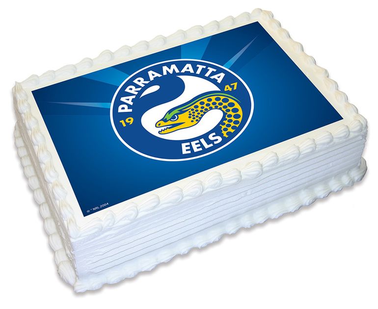 NRL PARRAMATTA EELS - A4 EDIBLE ICING IMAGE - 29.7CM X 21CM (APPROX.)