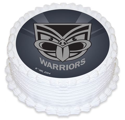 NRL NEW ZEALAND WARRIORS ROUND EDIBLE ICING IMAGE - 6.3 INCH / 16CM