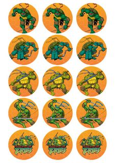 TEENAGE MUTANT NINJA TURTLES | CUPCAKE EDIBLE IMAGE SHEET | 2 INCH/5CM | 15 PER SHEET