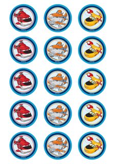 DISNEY PLANES 2 INCH/5CM CUPCAKE IMAGE SHEET - 15 PER SHEET