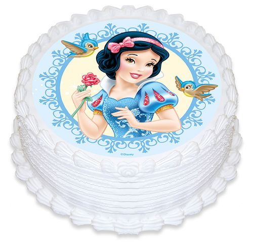 DISNEY PRINCESS - SNOW WHITE ROUND EDIBLE ICING IMAGE - 6.3 INCH / 16CM