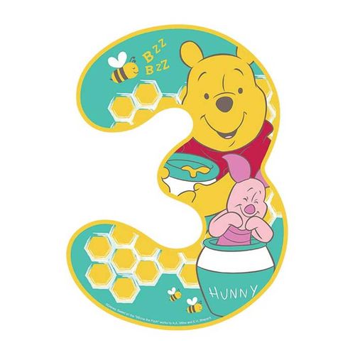 WINNIE THE POOH NUMBER 3 | EDIBLE IMAGE