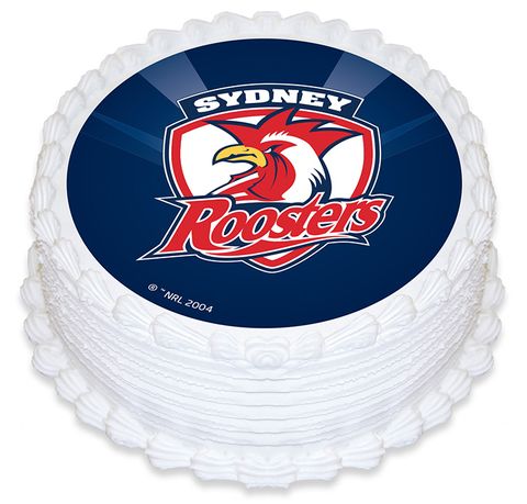NRL SYDNEY ROOSTERS ROUND EDIBLE ICING IMAGE - 6.3 INCH / 16CM