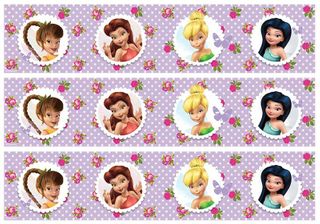 DISNEY FAIRIES CAKE STRIPS A4 EDIBLE IMAGE