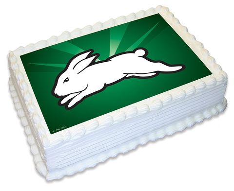 NRL SOUTH SYDNEY RABBITOHS -  A4 EDIBLE ICING IMAGE - 29.7CM X 21CM (APPROX.)