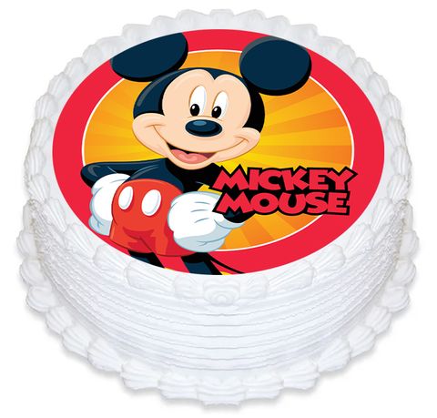 MICKEY MOUSE ROUND EDIBLE ICING IMAGE - 6.3 INCH / 16CM