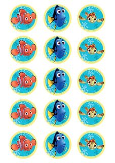 FINDING NEMO 2 INCH/5CM CUPCAKE IMAGE SHEET - 15 PER SHEET