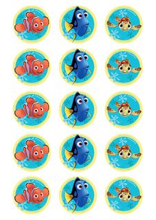 FINDING NEMO 2 INCH/5CM CUPCAKE IMAGE SHEET - 15 PER SHEET