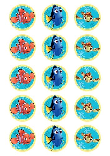 FINDING NEMO 2 INCH/5CM CUPCAKE IMAGE SHEET - 15 PER SHEET