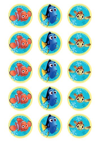 FINDING NEMO 2 INCH/5CM CUPCAKE IMAGE SHEET - 15 PER SHEET