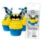 BATMAN EDIBLE WAFER CUPCAKE TOPPERS - 16 PIECE PACK