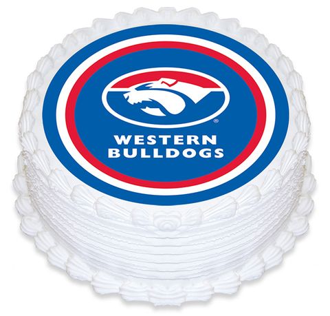 AFL BULLDOGS ROUND EDIBLE ICING IMAGE - 6.3 INCH / 16CM