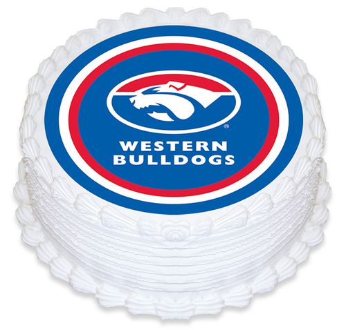 AFL BULLDOGS ROUND EDIBLE ICING IMAGE - 6.3 INCH / 16CM