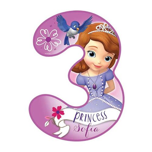 DISNEY SOFIA THE FIRST NUMBER 3 | EDIBLE IMAGE