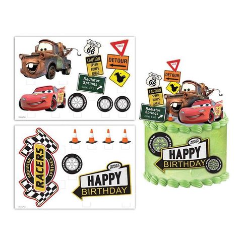 DISNEY CARS CAKE TOPPER SCENE EDIBLE IMAGE