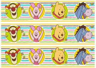 WINNIE THE POOH - CAKE STRIPS A4 EDIBLE IMAGE